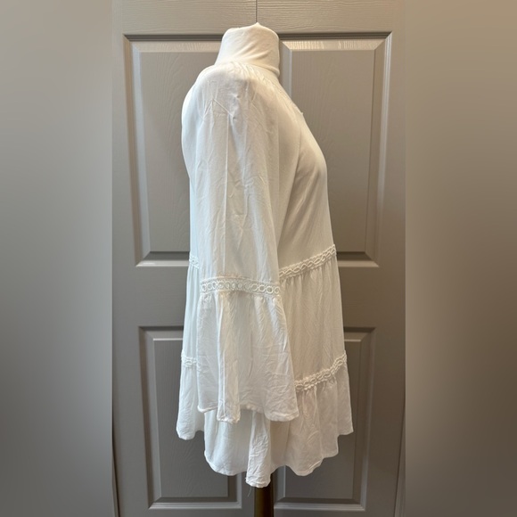 NEW Neiman Marcus White Peasant Top Crochet Trim Bell 3/4 Sleeves Size L $498 - Picture 5 of 10